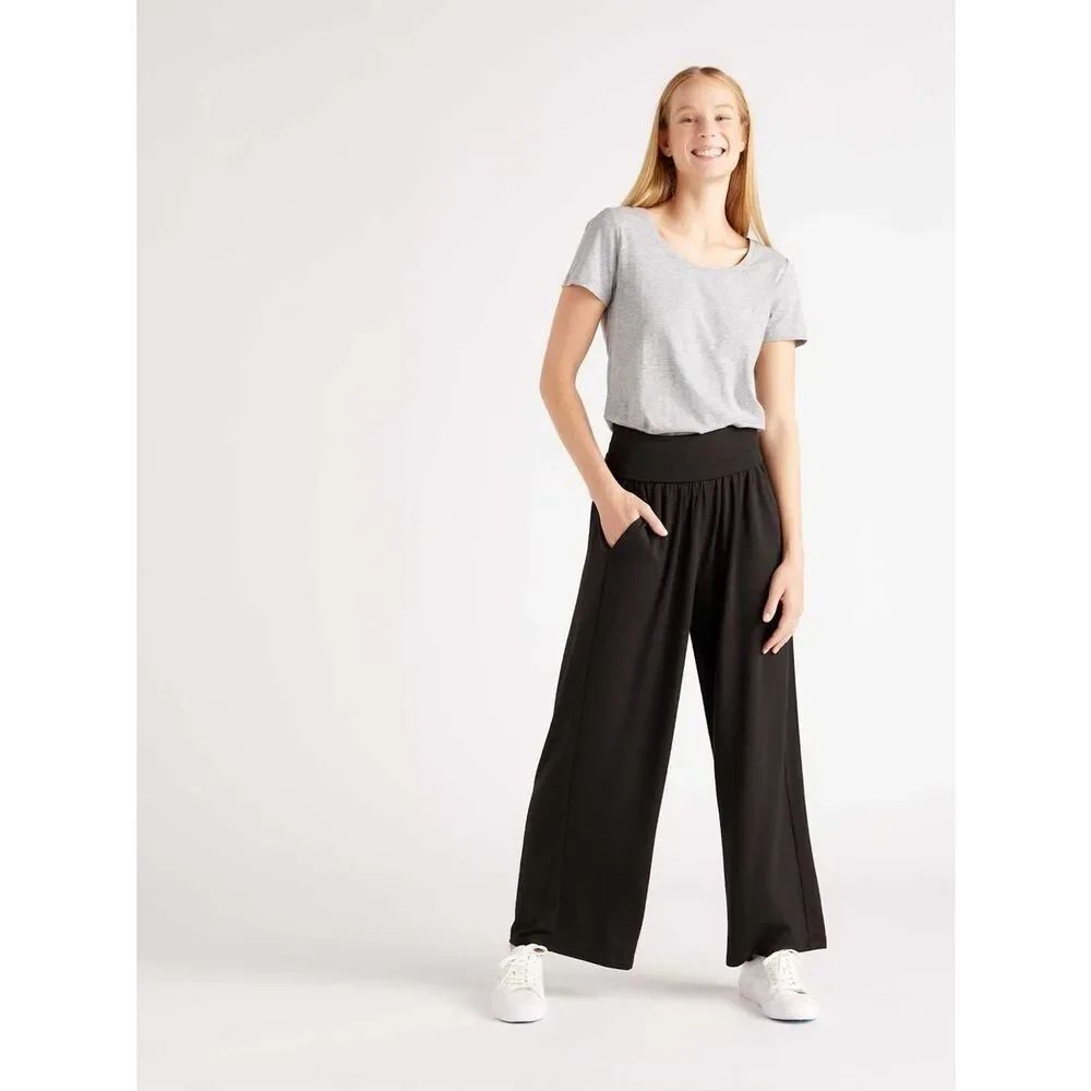 Quince French Terry Modal Wide Leg Pant / Black / S